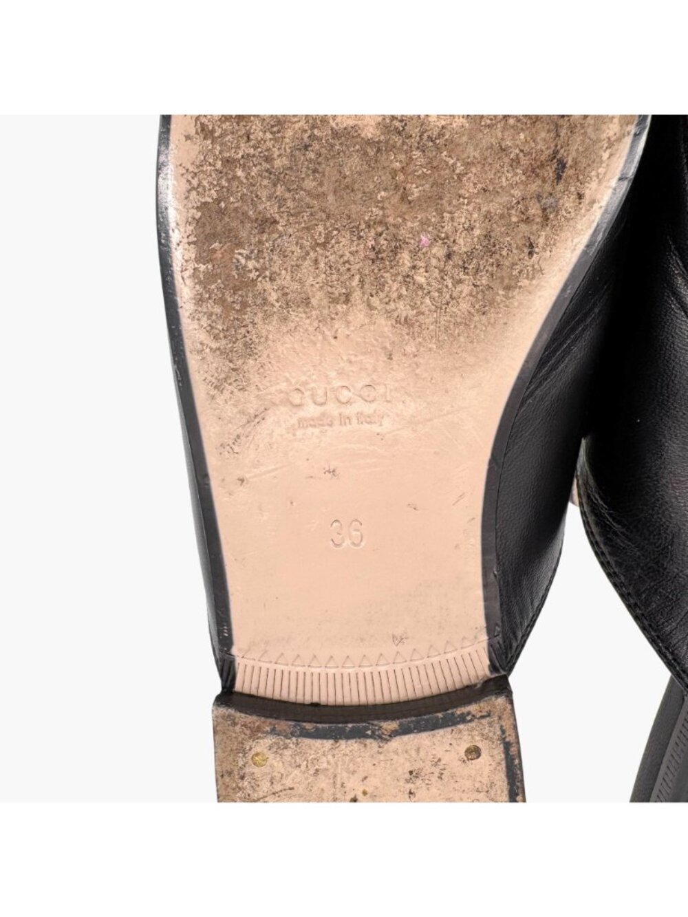 Gucci Princetown Web Stripe Horsebit Loafer Mule Size 36 US 6 Black Leather Flat - Picture 13 of 14